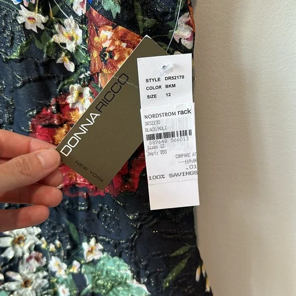 NWT Donna Ricco Floral Print Sheath Dress 12 - Picture 4 of 6